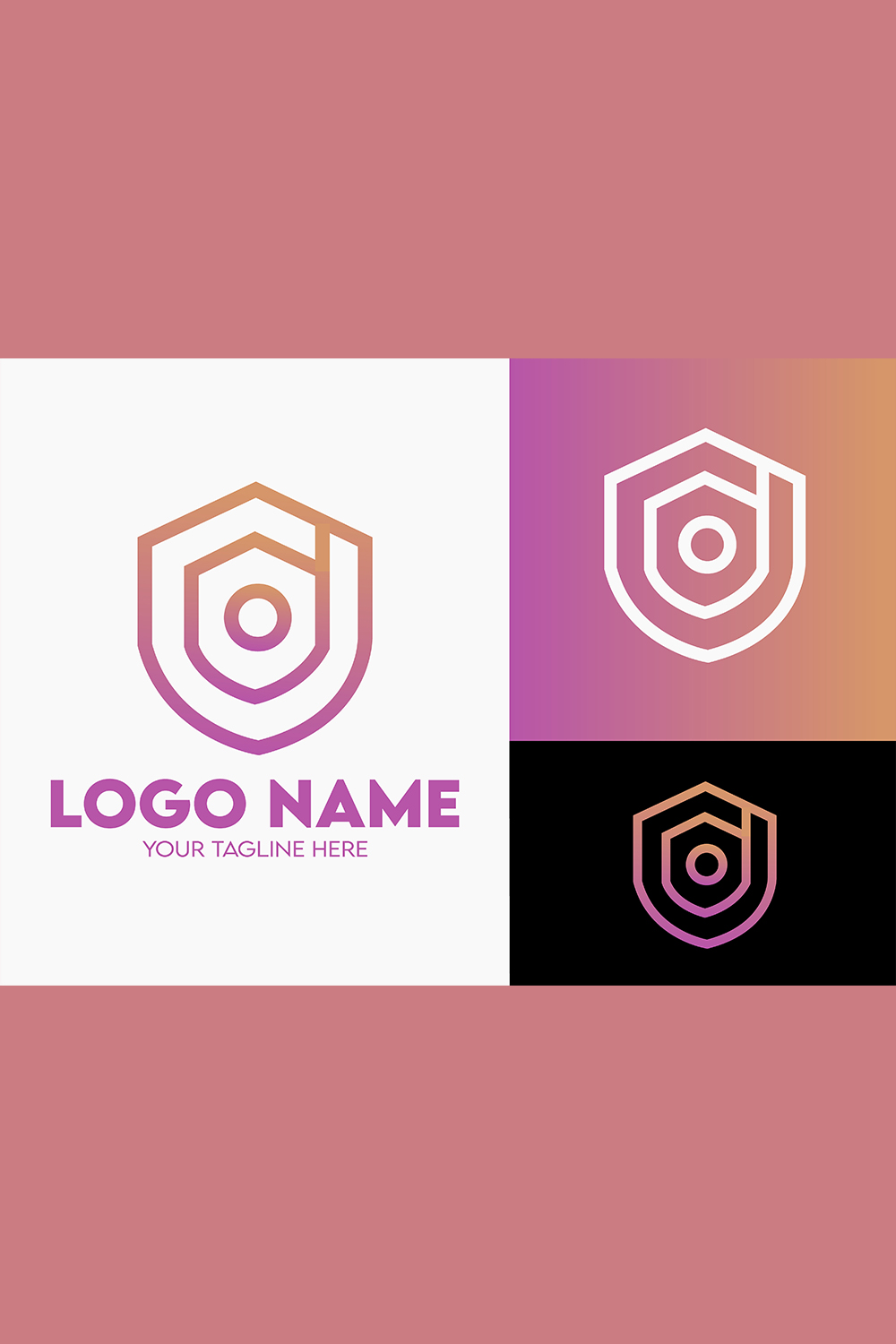 Modern Minimalist Tech Start-up Logo Design for Businesses With AI Chipset Sign, Professional Creative Artificial Intelligence Start-up Luxury Elegant Gradient Monogram Logo Design for Brands Companies pinterest preview image.