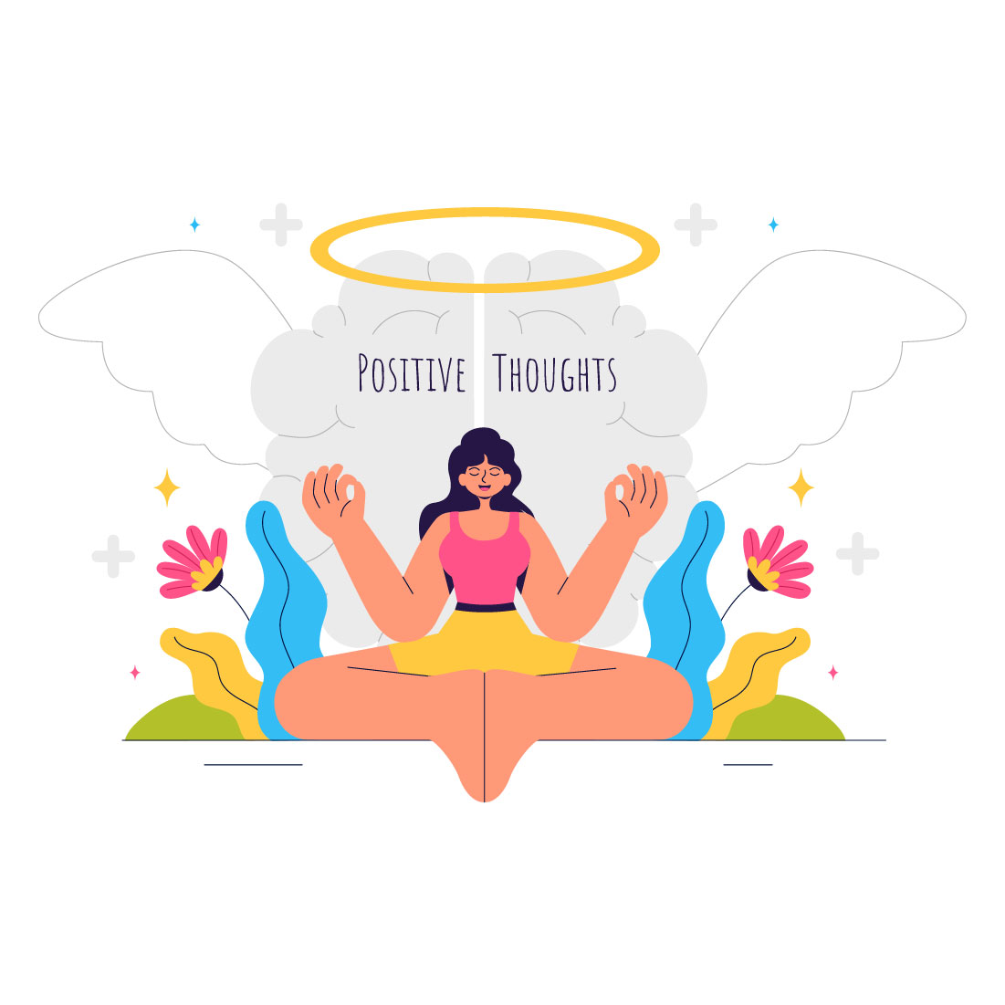 9 Positive Thoughts Illustration cover image.