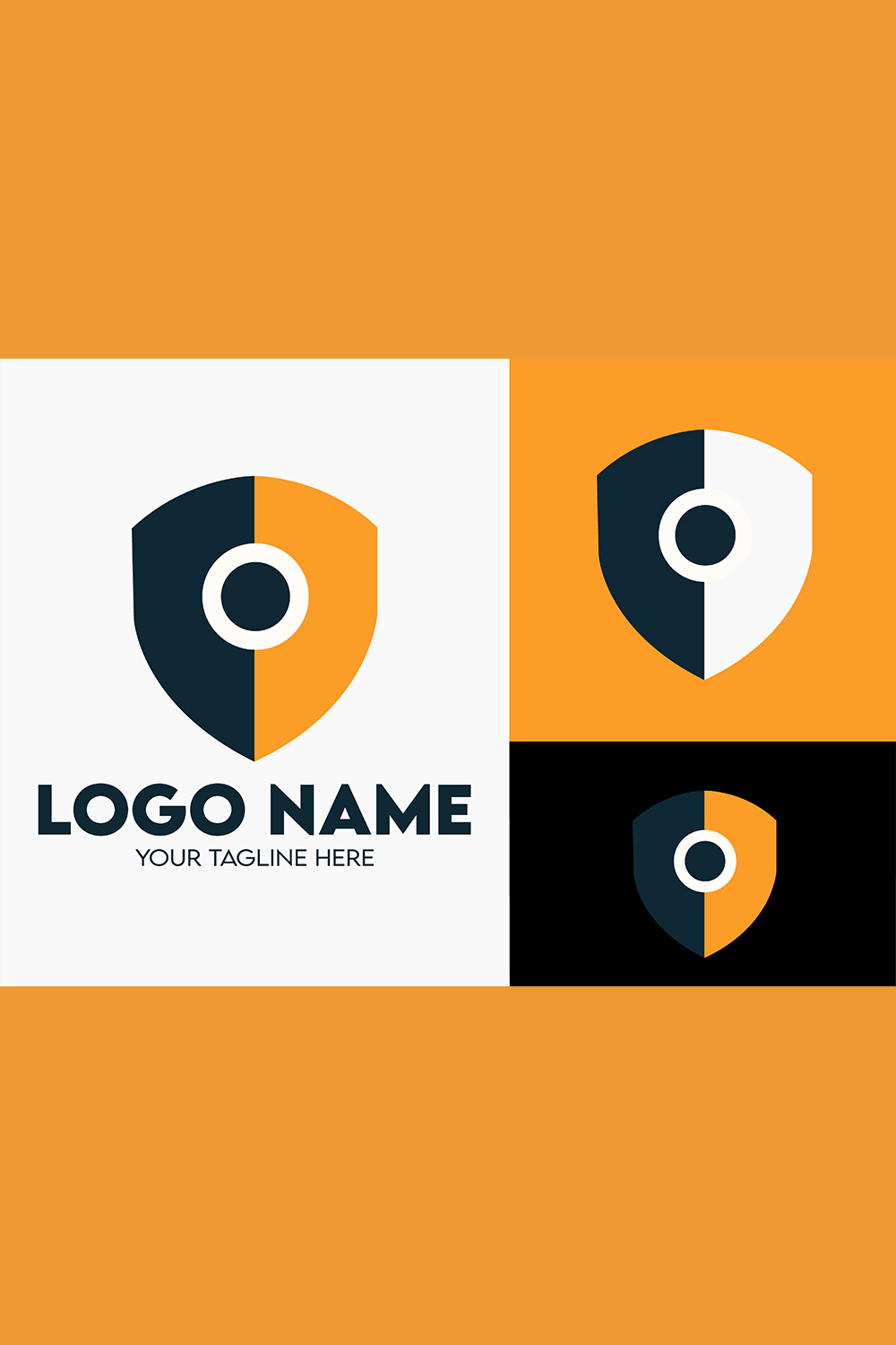 Modern Minimalist Security Company Start-up Logo Design for Businesses With Shield Lock Sign, Professional Creative Monogram For Security Start-up Colorful Gradient Logo Design for Brands Companies pinterest preview image.