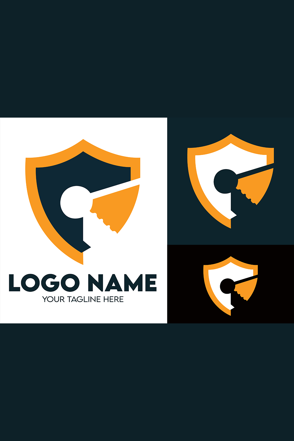 Modern Minimalist Security Company Start-up Logo Design for Businesses With Shield Lock Sign, Professional Creative Monogram For Security Start-up Colorful Gradient Logo Design for Brands Companies pinterest preview image.