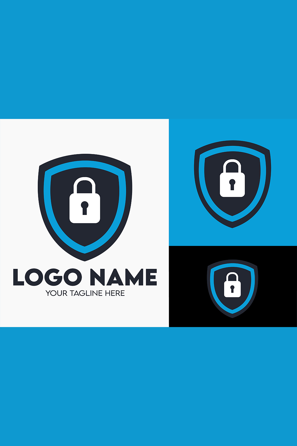 Modern Minimalist Security Company Start-up Logo Design for Businesses With Shield Lock Sign, Professional Creative Monogram For Security Start-up Colorful Gradient Logo Design for Brands Companies pinterest preview image.