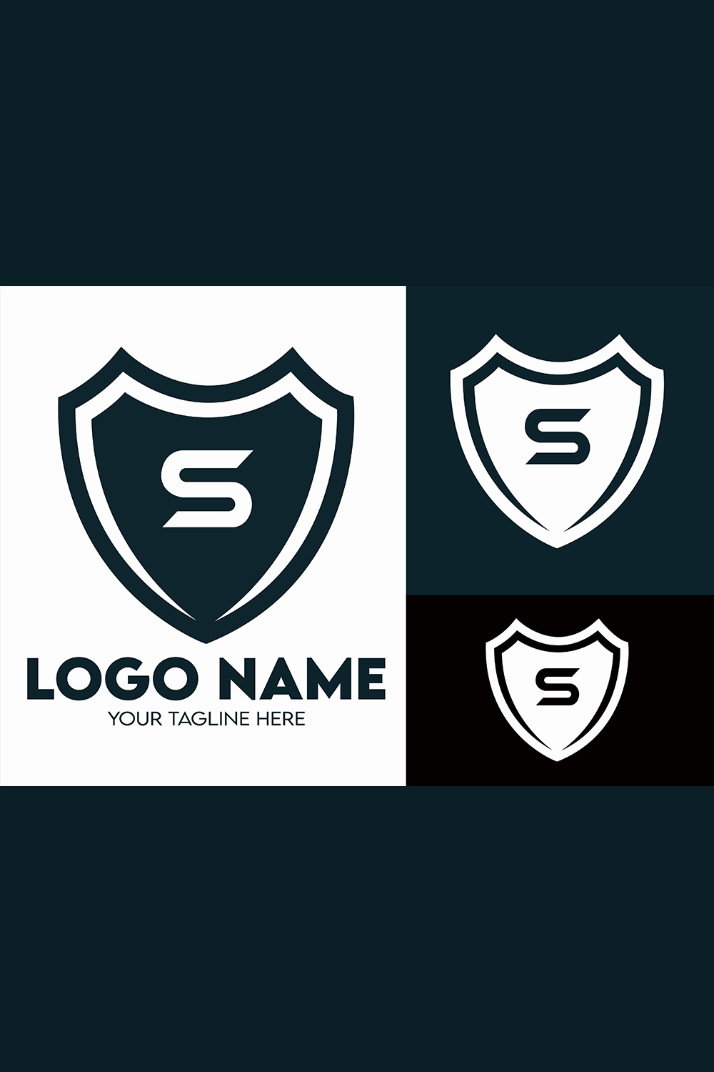 Modern Minimalist Security Company Start-up Logo Design for Businesses With Shield Lock Sign, Professional Creative Monogram For Security Start-up Colorful Gradient Logo Design for Brands Companies pinterest preview image.