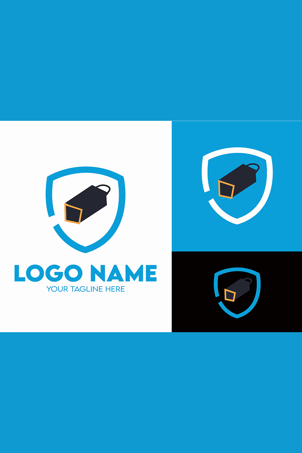 Modern Minimalist Security Company Start-up Logo Design for Businesses With Shield Lock Sign, Professional Creative Monogram For Security Start-up Colorful Gradient Logo Design for Brands Companies pinterest preview image.