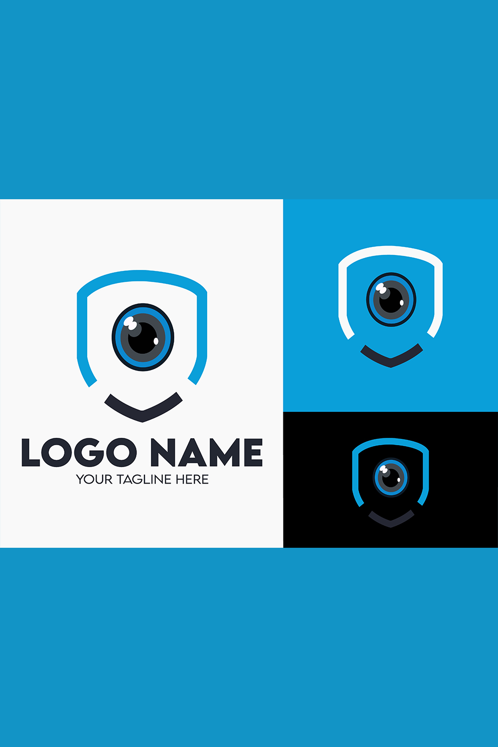 Modern Minimalist Security Company Start-up Logo Design for Businesses With Shield Lock Sign, Professional Creative Monogram For Security Start-up Colorful Gradient Logo Design for Brands Companies pinterest preview image.