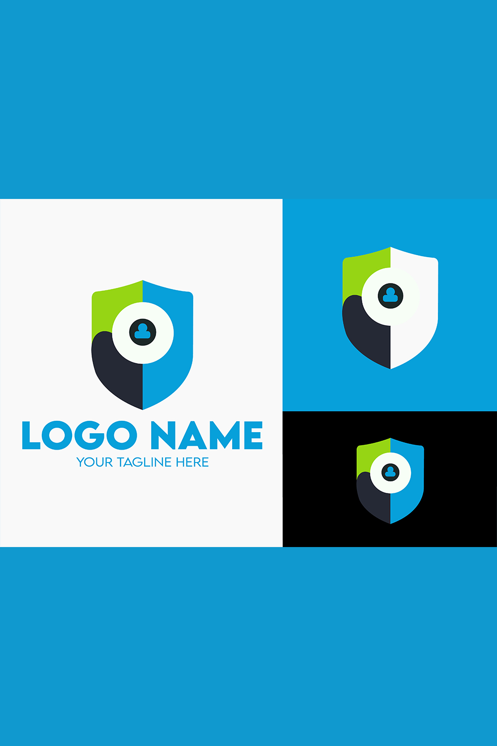 Modern Minimalist Security Company Start-up Logo Design for Businesses With Shield Lock Sign, Professional Creative Monogram For Security Start-up Colorful Gradient Logo Design for Brands Companies pinterest preview image.