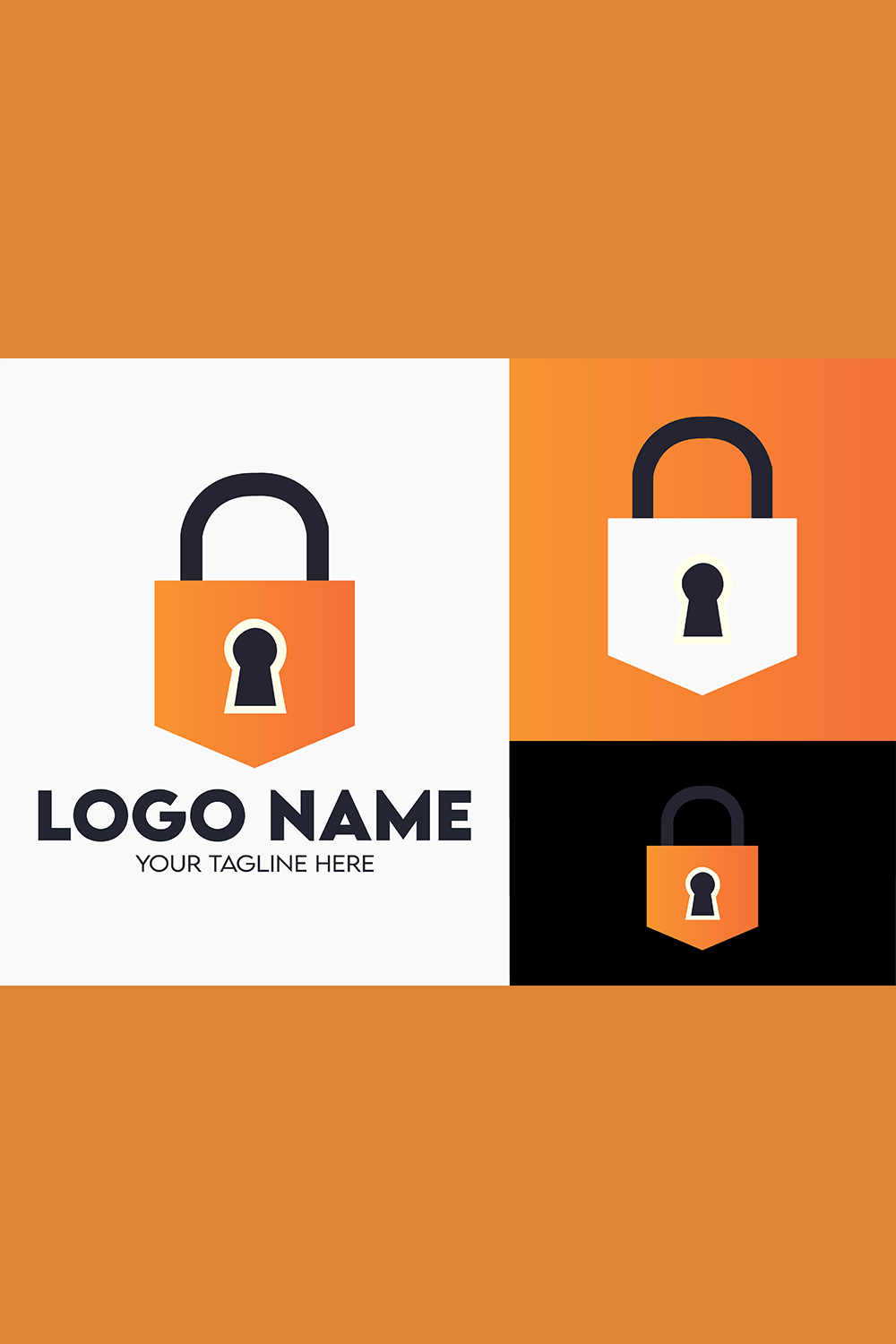 Modern Minimalist Security Company Start-up Logo Design for Businesses With Shield Lock Sign, Professional Creative Monogram For Security Start-up Colorful Gradient Logo Design for Brands Companies pinterest preview image.