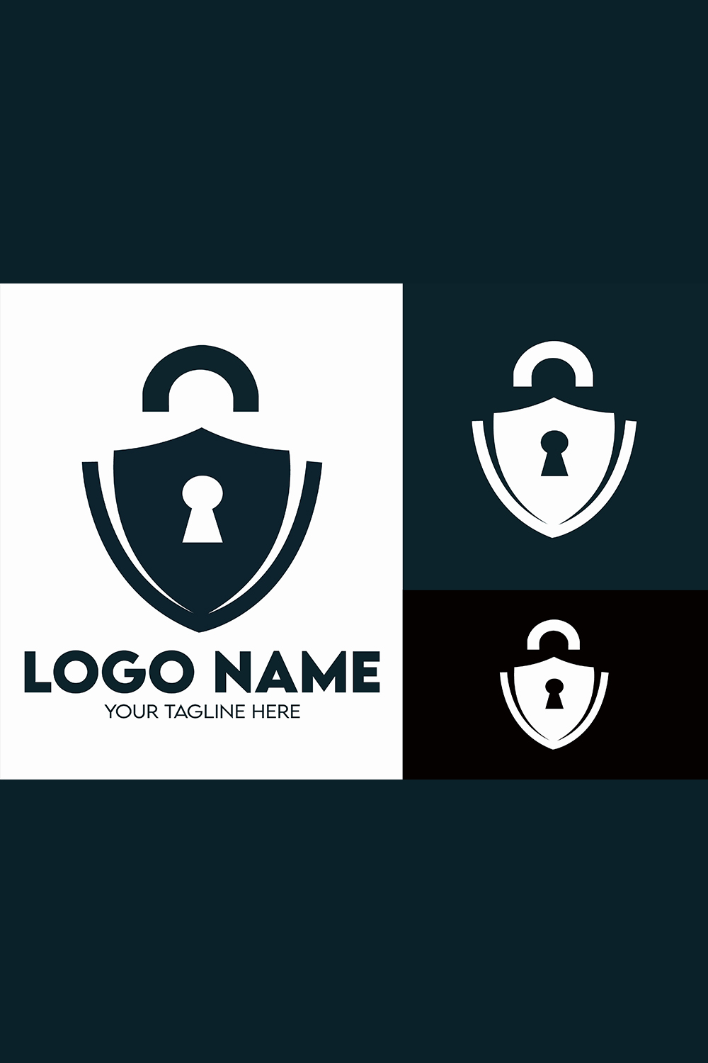 Modern Minimalist Security Company Start-up Logo Design for Businesses With Shield Lock Sign, Professional Creative Monogram For Security Start-up Colorful Gradient Logo Design for Brands Companies pinterest preview image.