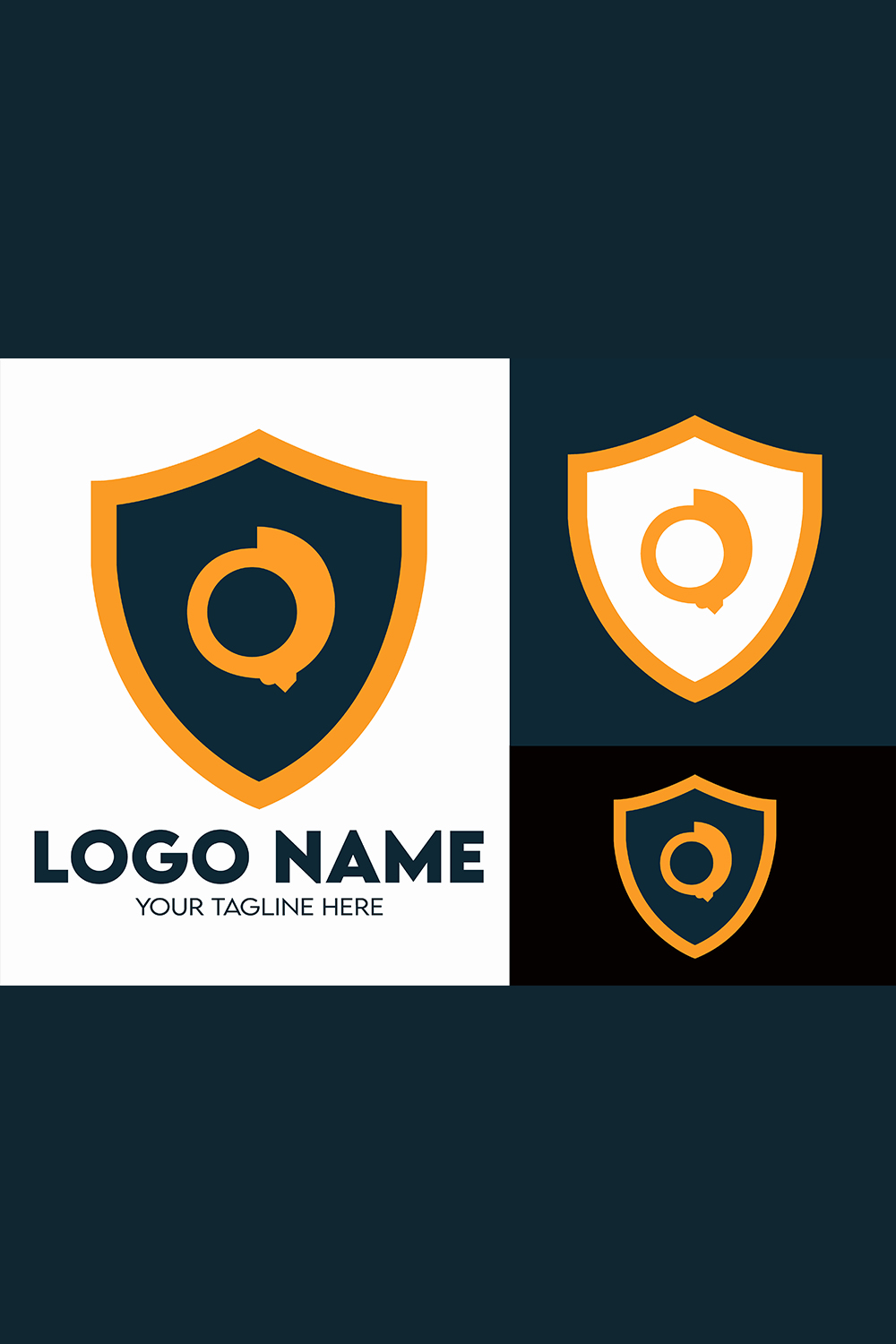 Modern Minimalist Security Company Start-up Logo Design for Businesses With Shield Lock Sign, Professional Creative Monogram For Security Start-up Colorful Gradient Logo Design for Brands Companies pinterest preview image.