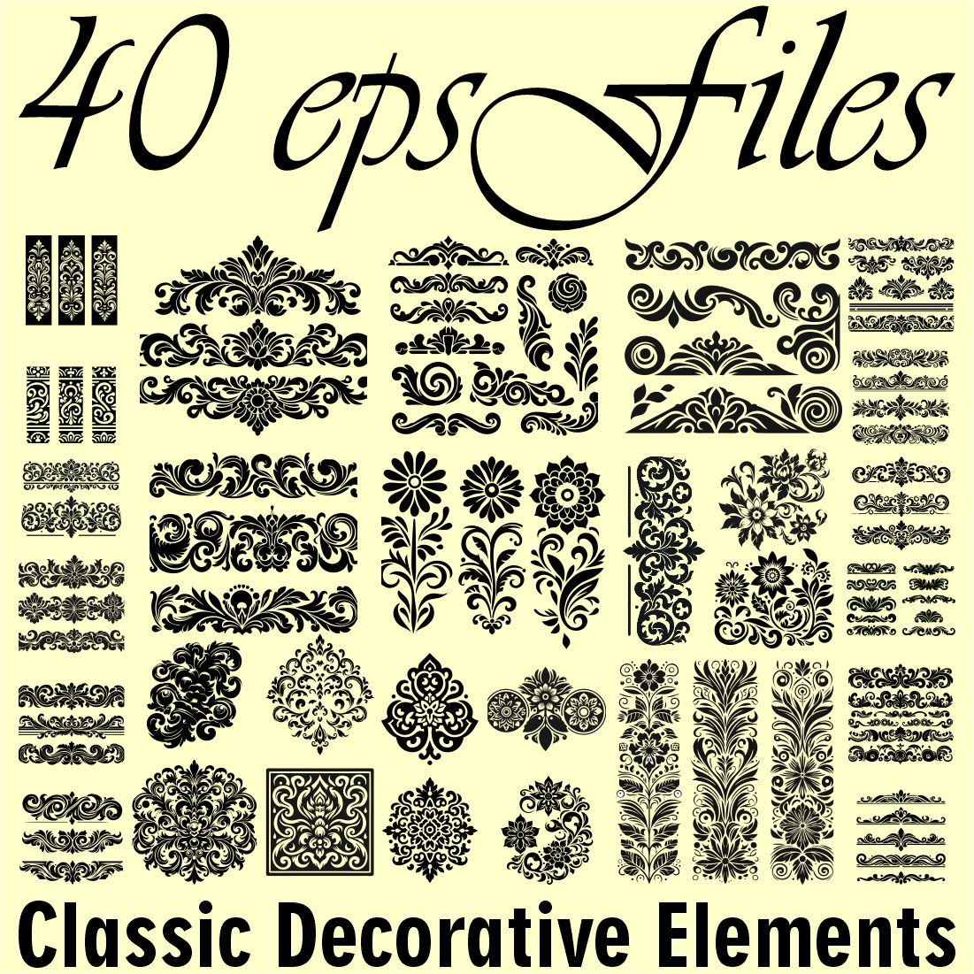 40 eps Files Classic Decorative Elements cover image.