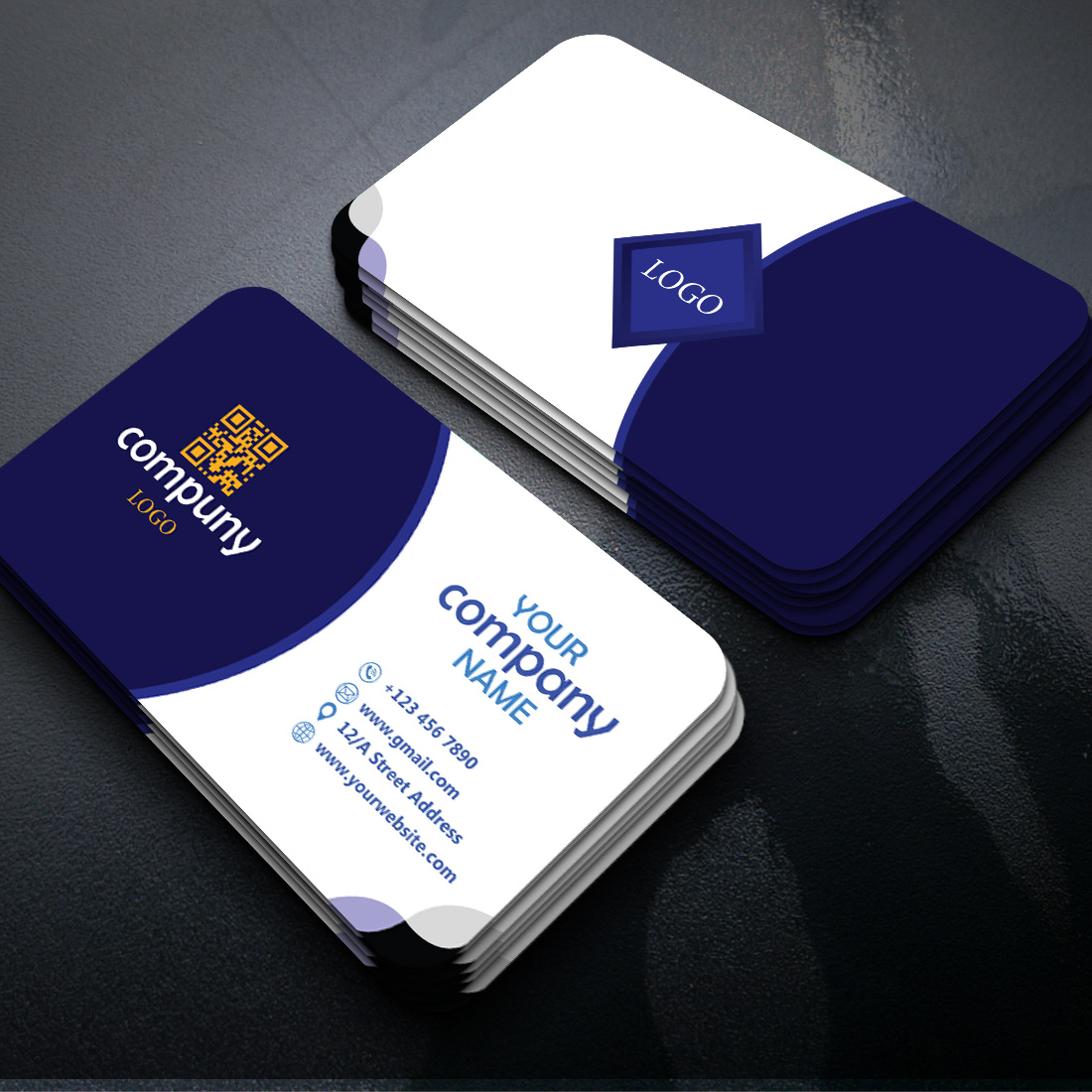 Corporate Business Card Template Design preview image.