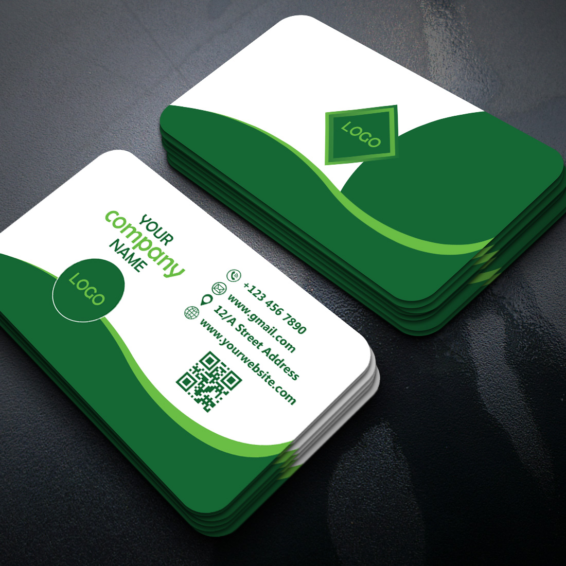 Corporate Business Card Template Design cover image.