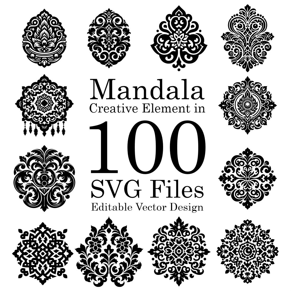 100 SVG Files - Mandala Creative Element cover image.