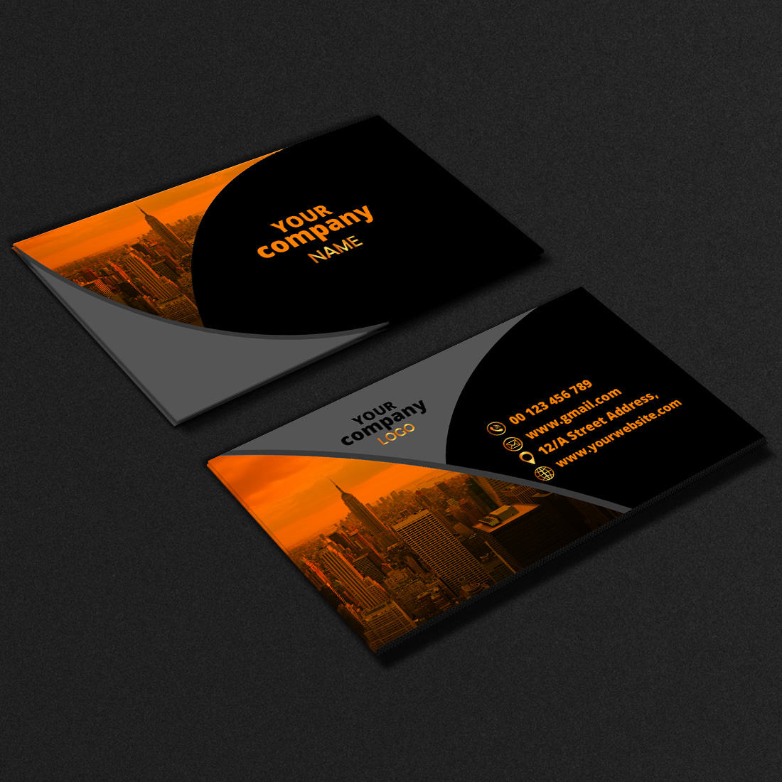 Corporate Business Card Template Design preview image.