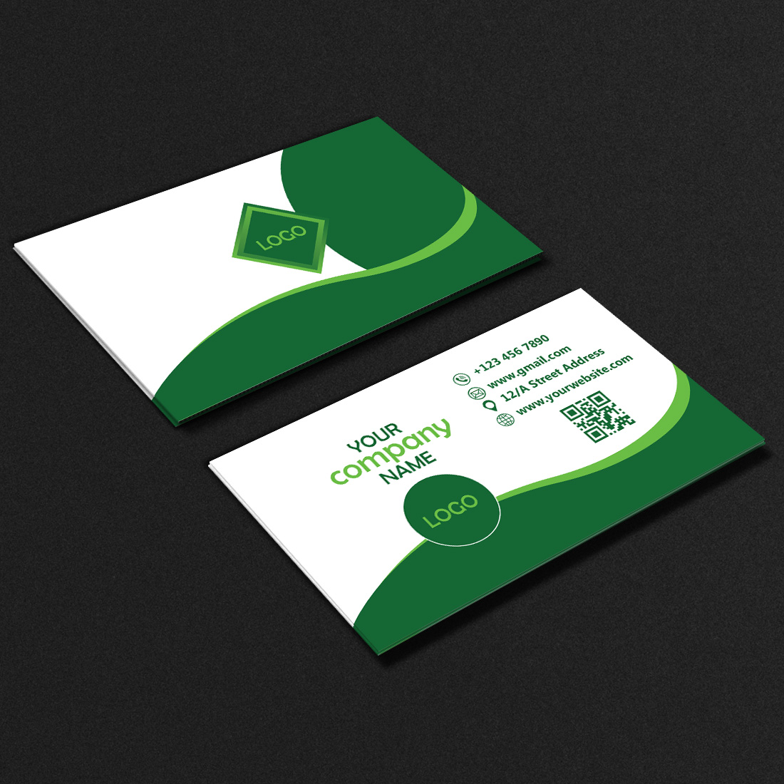 Corporate Business Card Template Design preview image.