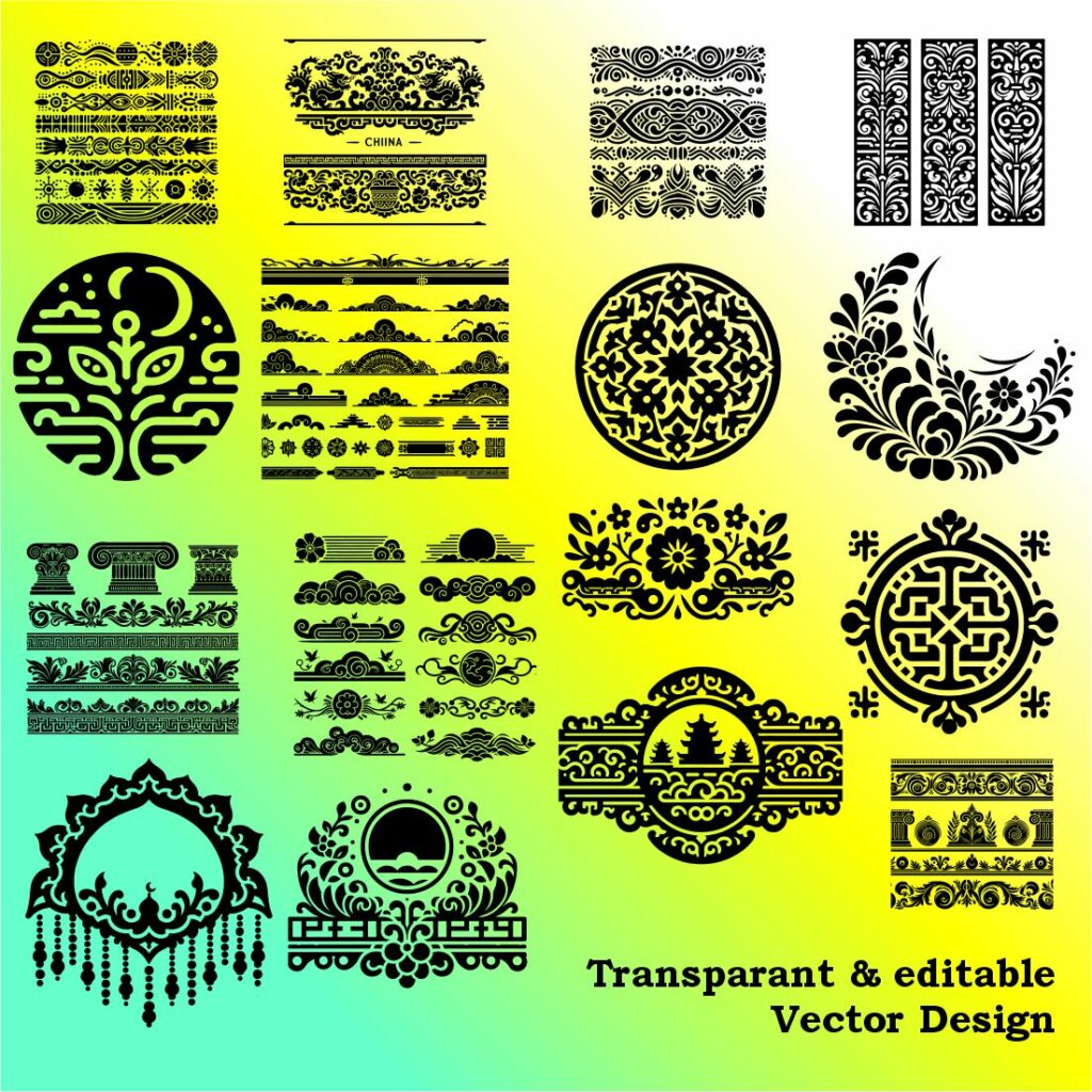 100 Cultural Decorative Vector Design in SVG Files - MasterBundles