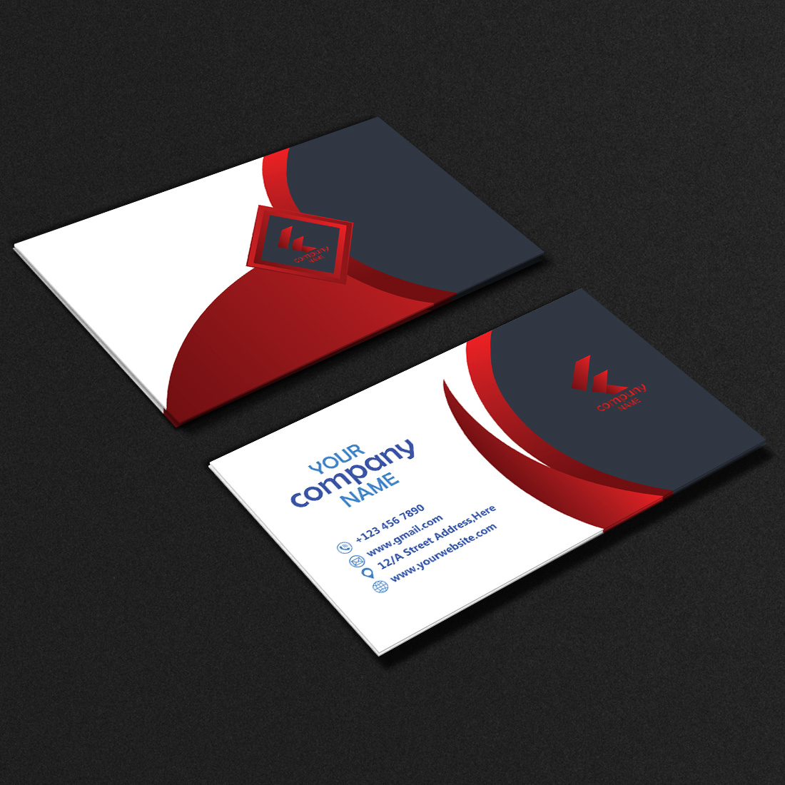 Corporate Business Card Template Design preview image.