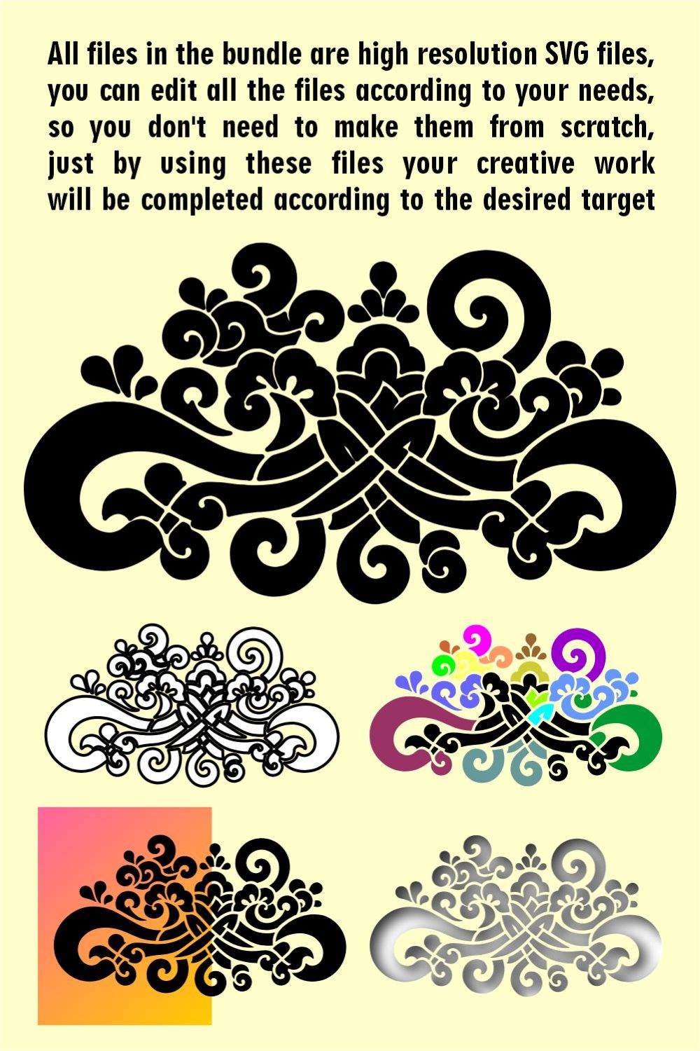 Floral Border In 100 Stunning SVG Files pinterest preview image.