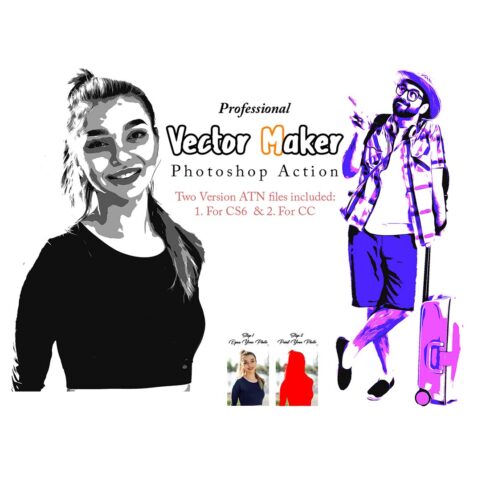 Professional Vector Maker Photoshop Action cover image.