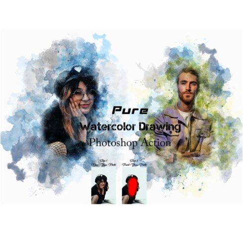 Pure Watercolor Drawing Photoshop Action cover image.