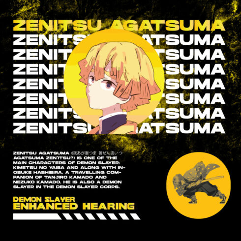 Anime t shirt , demon slayer character, zenitsu cover image.