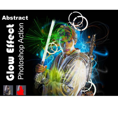 Abstract Glow Effect Photoshop Action cover image.