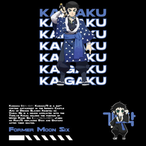 Anime t shirt , demon slayer character, Kaigaku cover image.