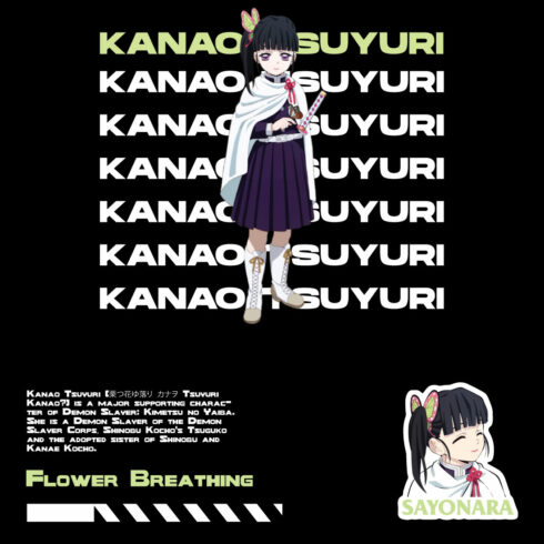 Anime t shirt , demon slayer character, Kanao cover image.