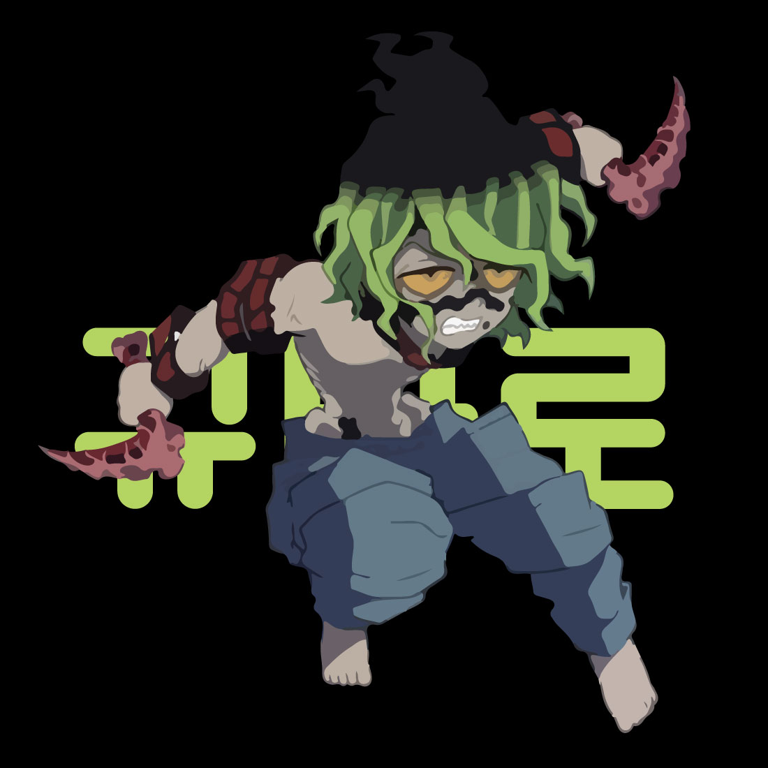 Anime t shirt , demon slayer character, Gyutaro preview image.