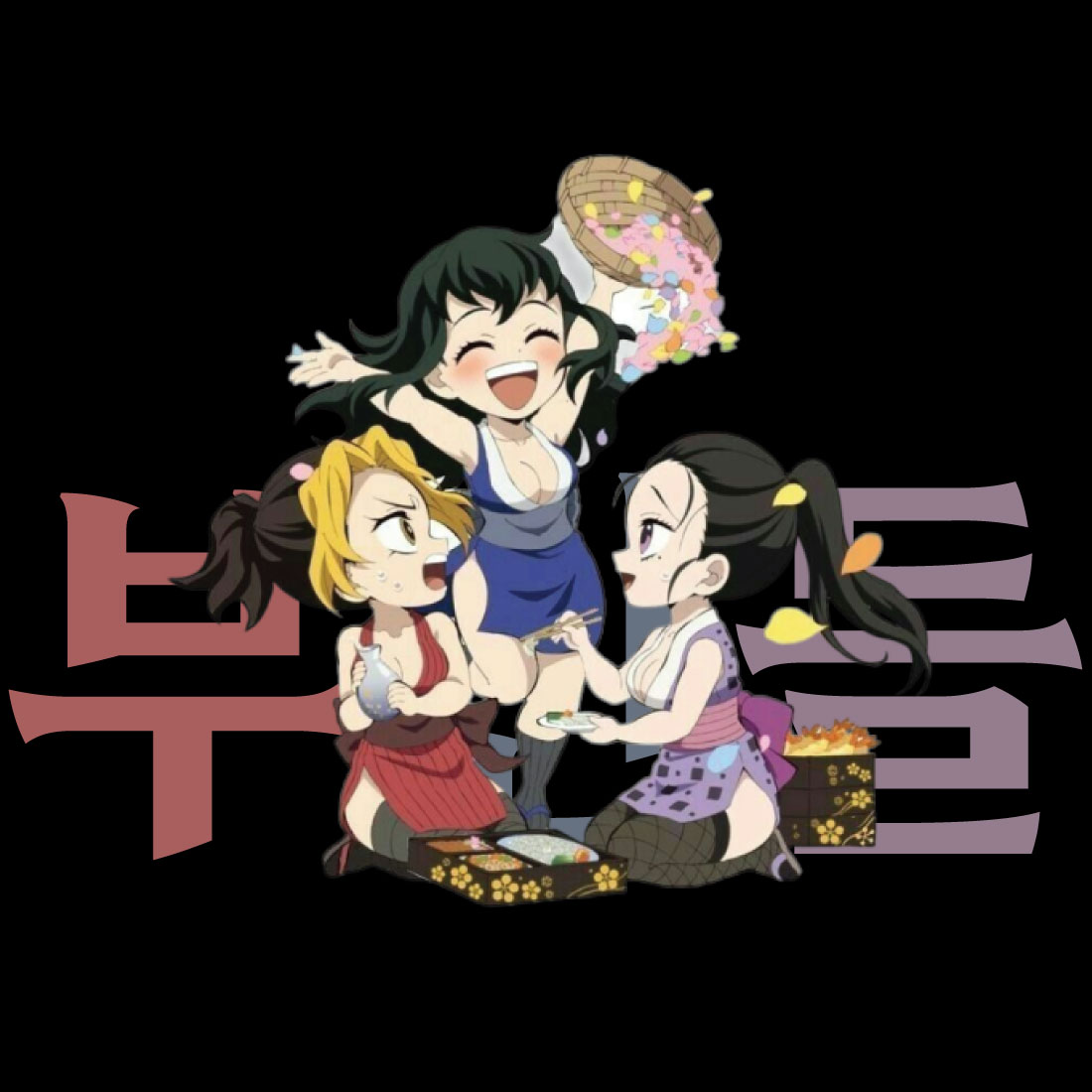 Anime t shirt , demon slayer character, Uzui Wives preview image.