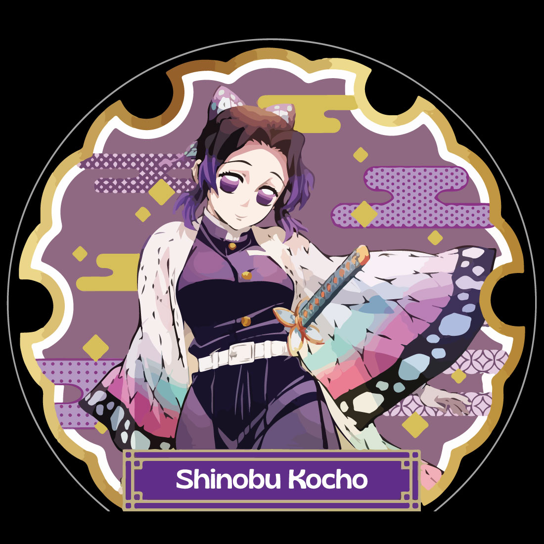 Anime t shirt , demon slayer character, Shinobu Kocho preview image.