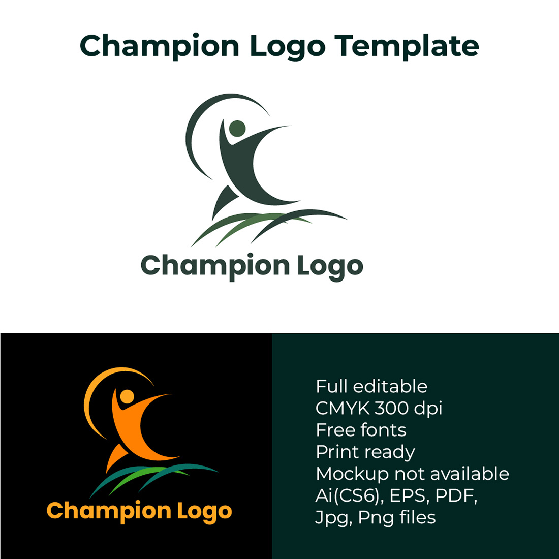 Champion C Letter Logo Template preview image.