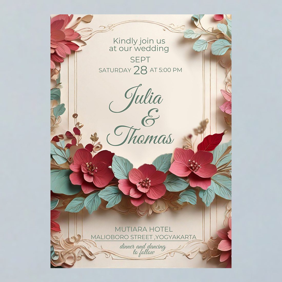 wedding invitation template-simple,elegan and attractive-V7 cover image.