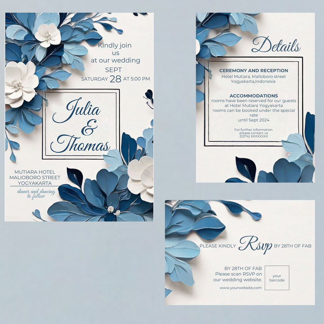 wedding invitation templates-simple,elegant and attractive-V1 preview image.