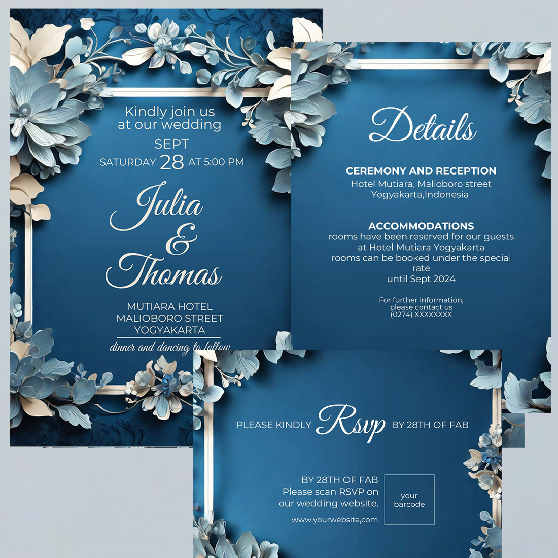 wedding invitation template-simple,elegan and attractive-v6 preview image.