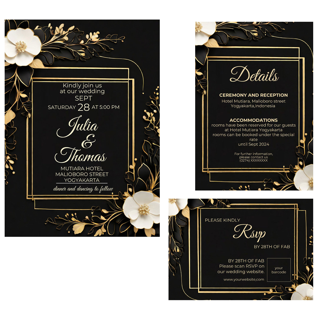 wedding invitation template-simple,elegan and attractive-V4 preview image.