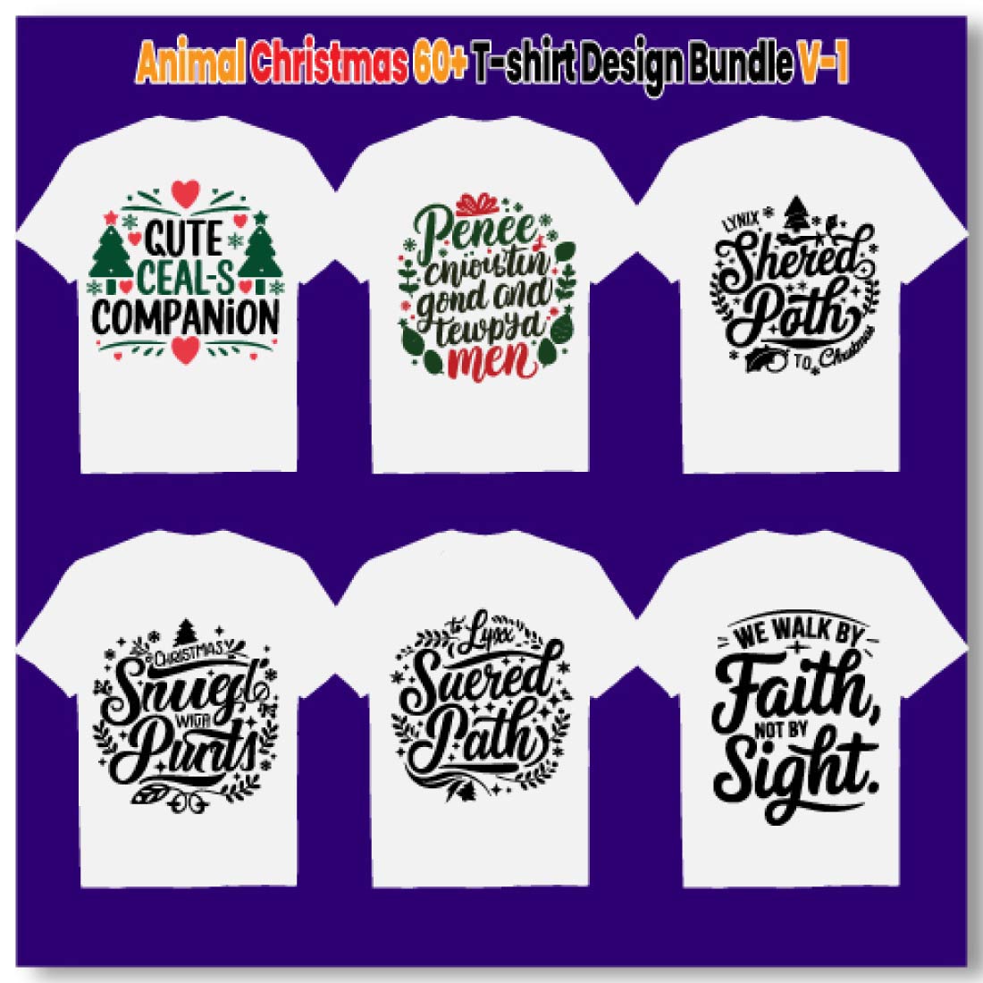 print ready creative animal christmas 60 t shirt design bundle 12 435