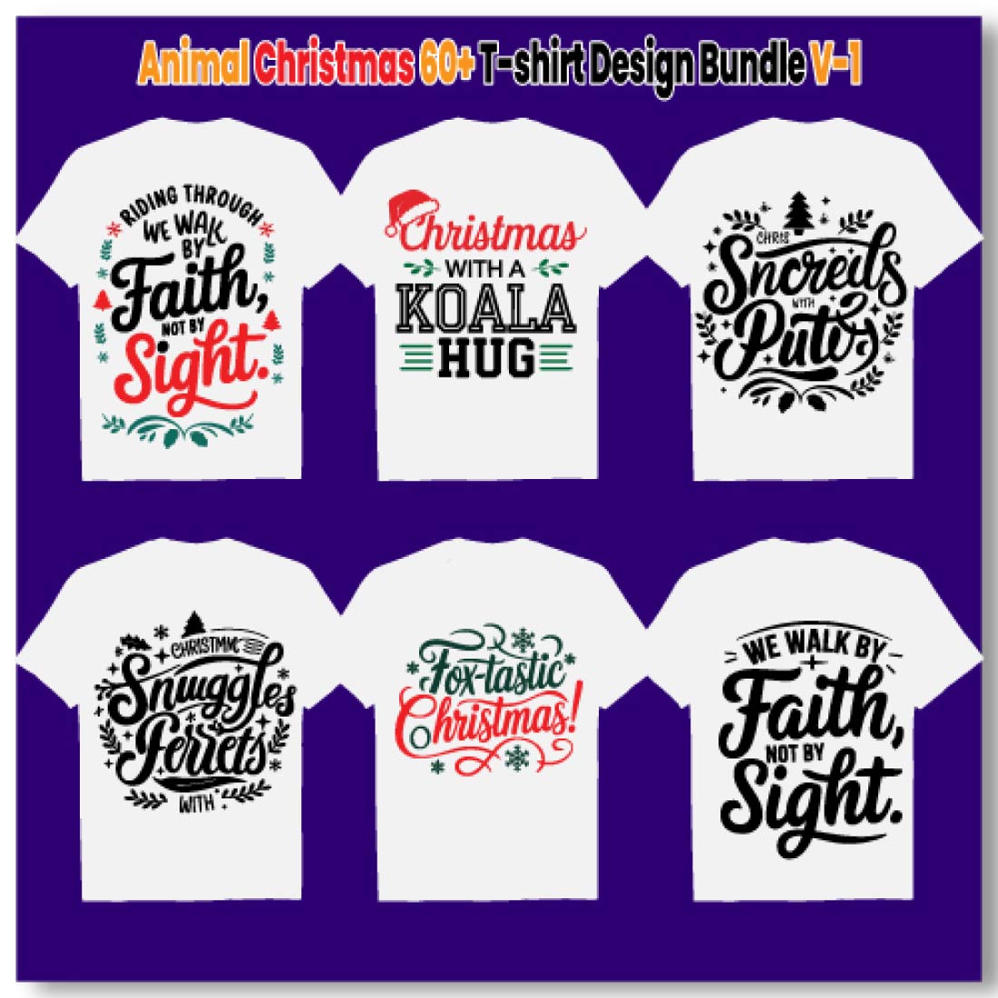 print ready creative animal christmas 60 t shirt design bundle 3 426