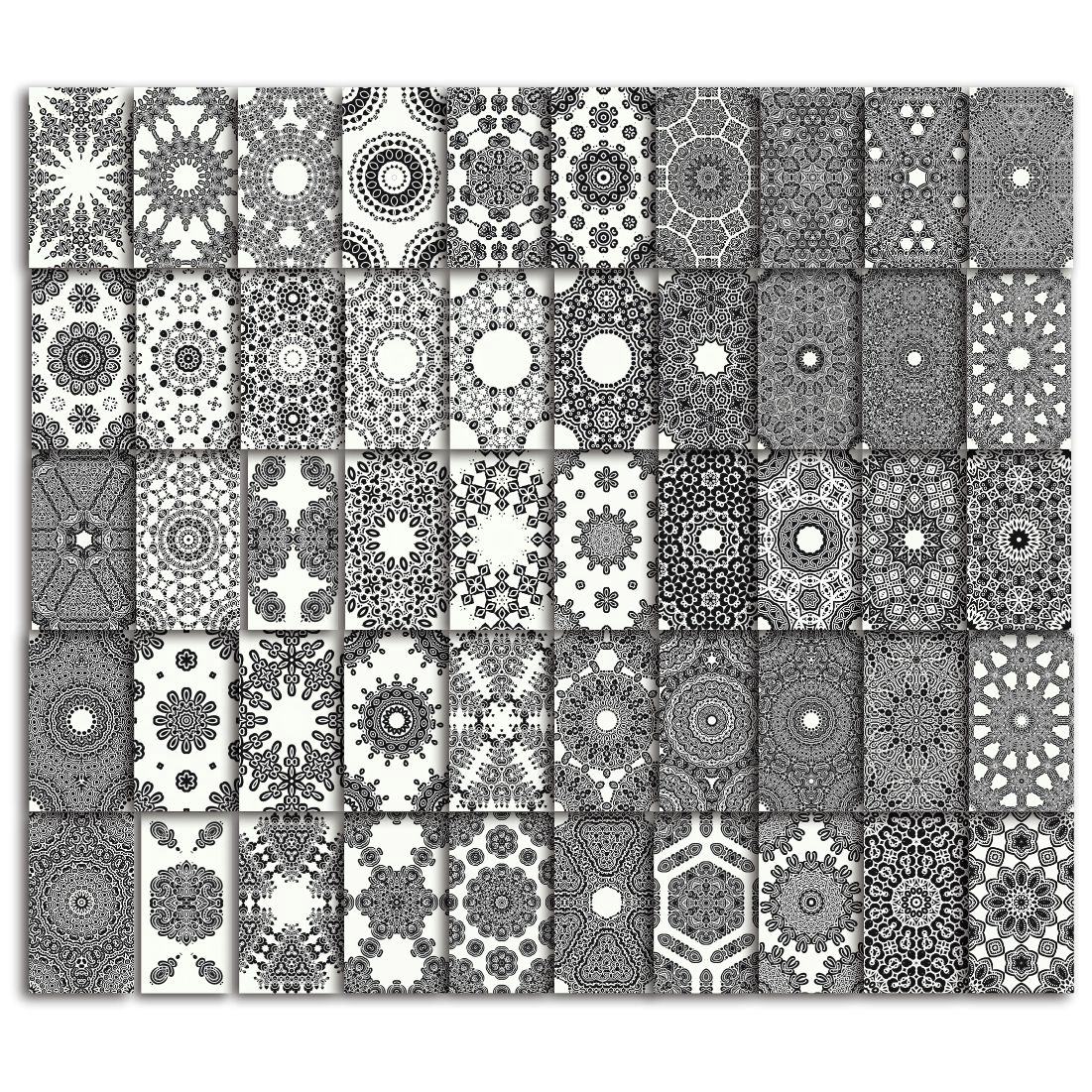 50+ Symmetrical Monochromatic Seamless Patterns preview image.