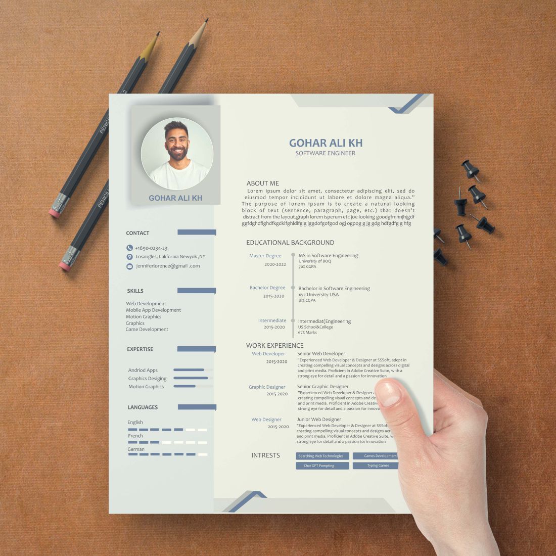 Creative Professional Resume Cv preview image.