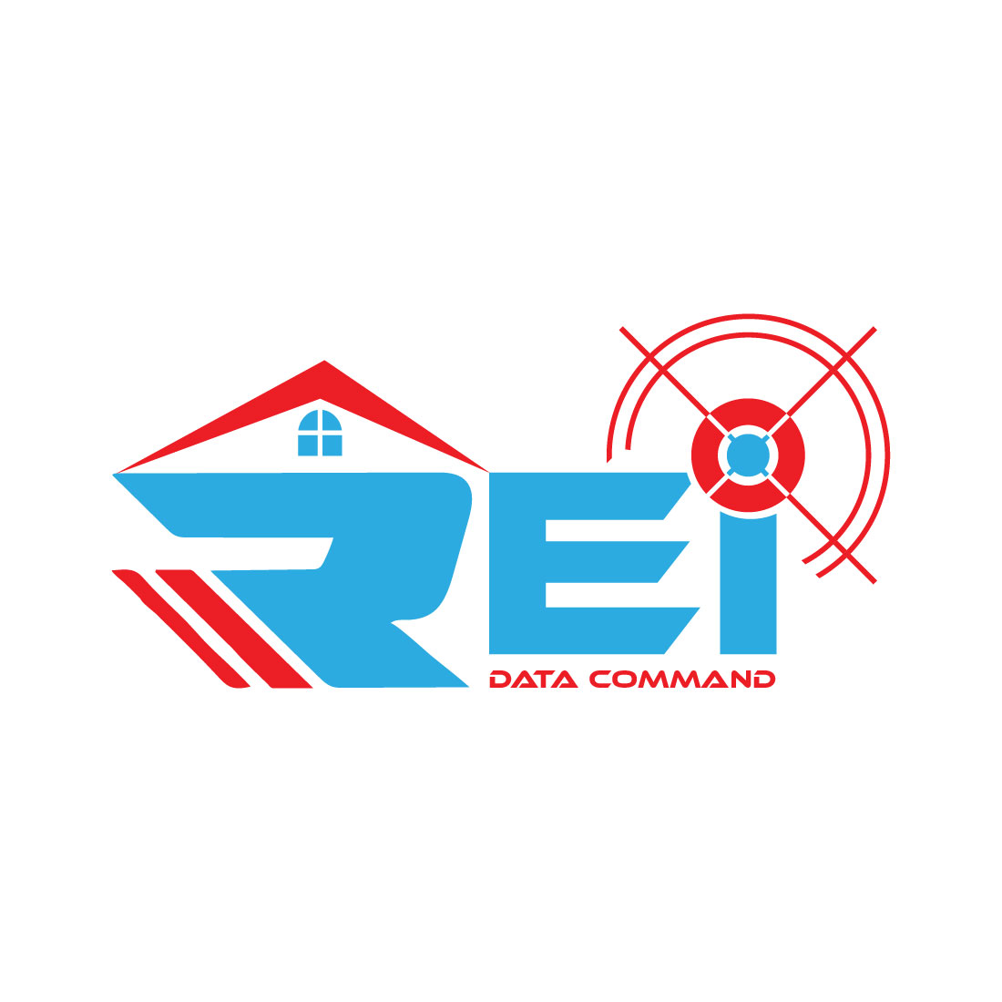 Real Estate and Data Command Logo or Icon Design Vector Image Template cover image.