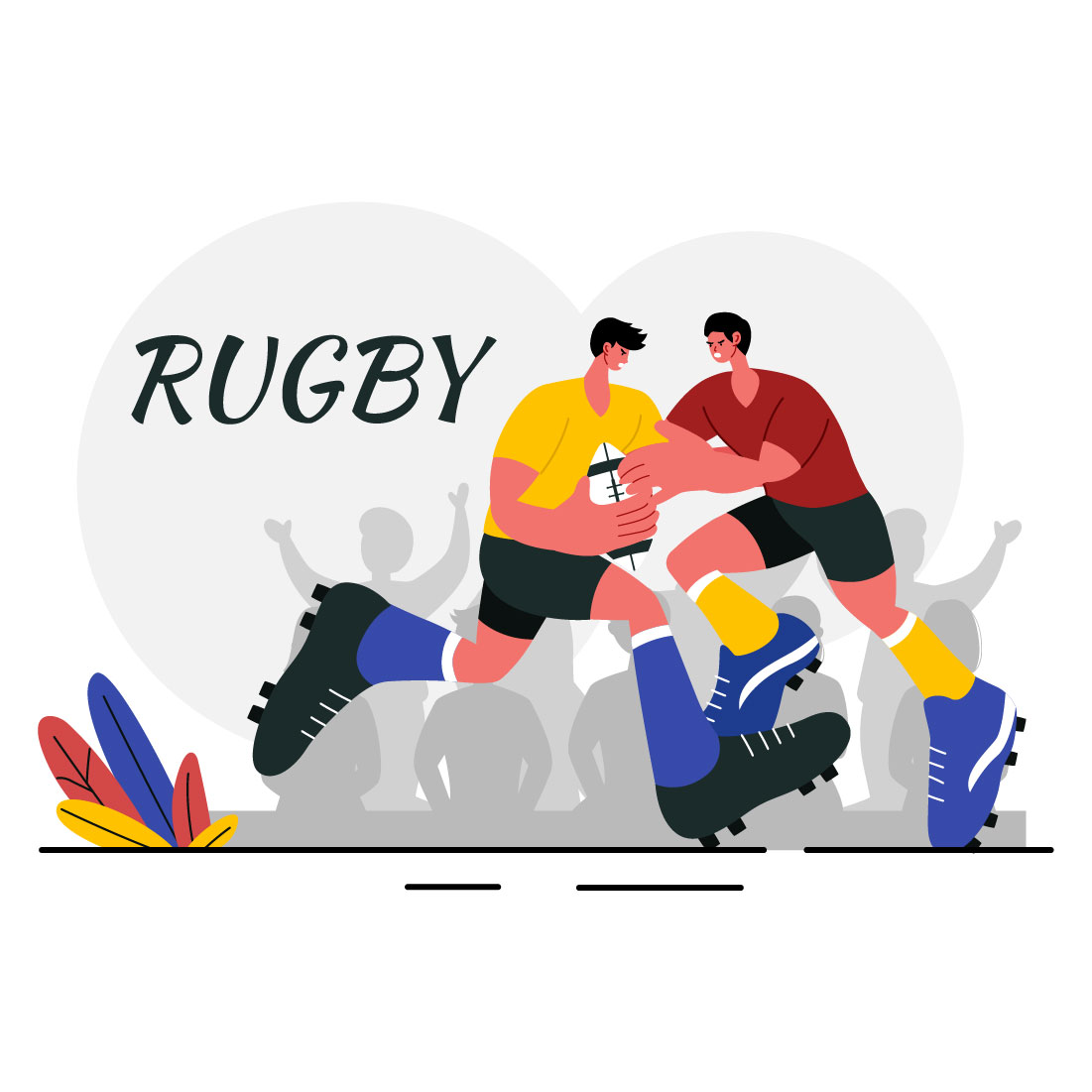 9 Rugby Player Illustration preview image.