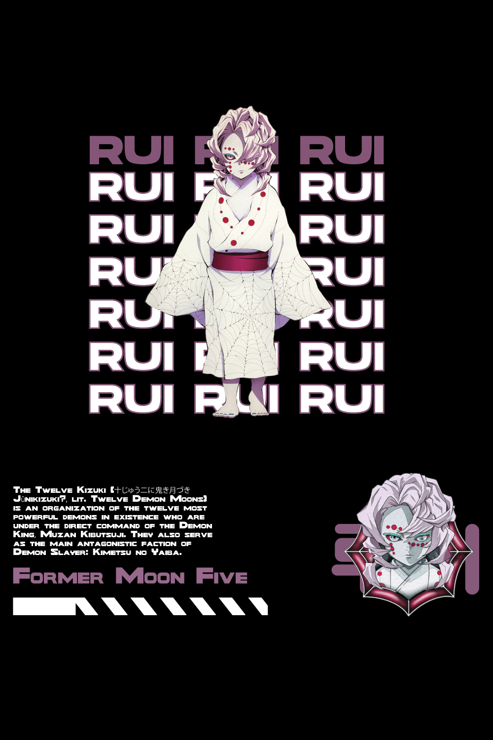 Anime t shirt , demon slayer character, Rui pinterest preview image.