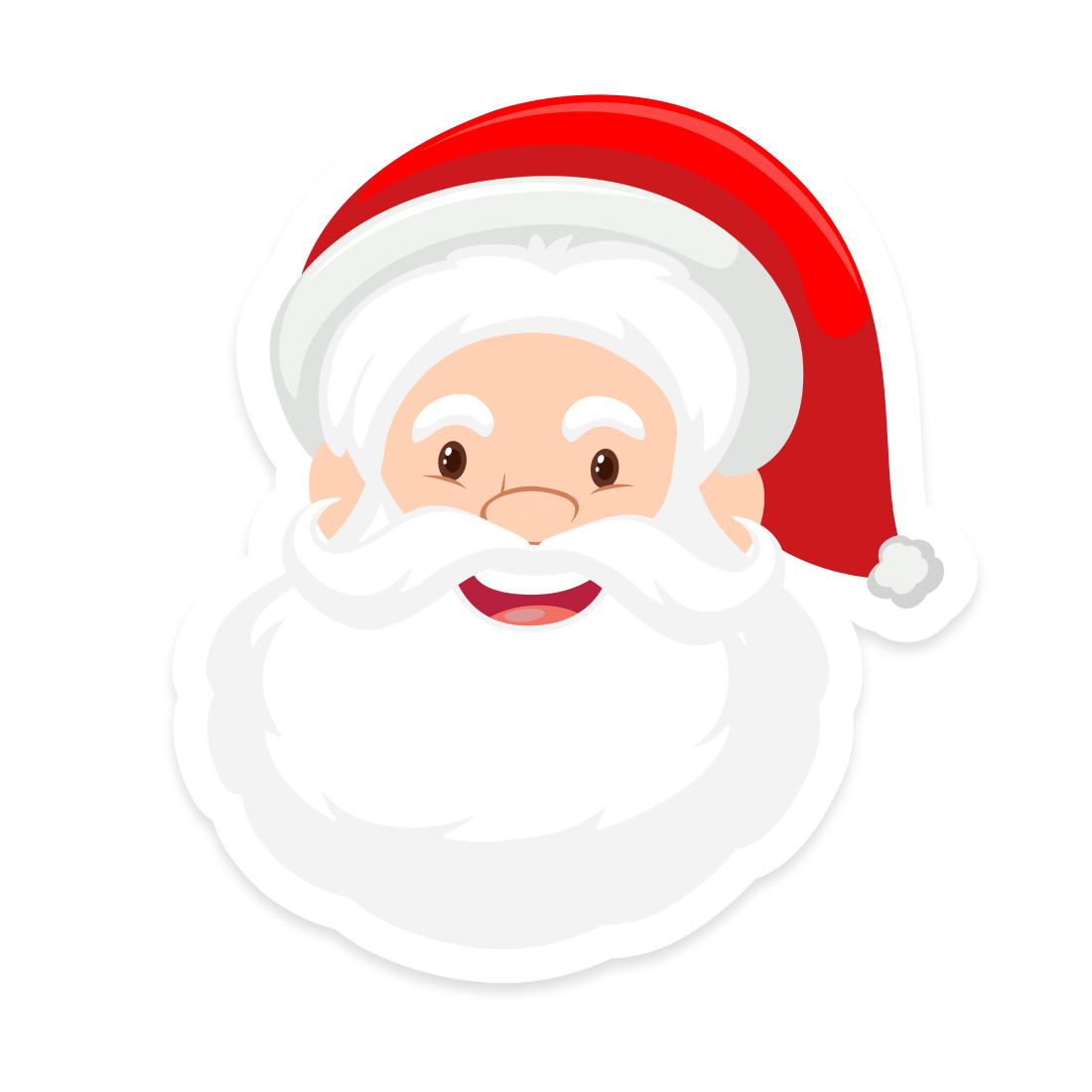 Cheerful Santa Claus Sticker in SVG Format preview image.