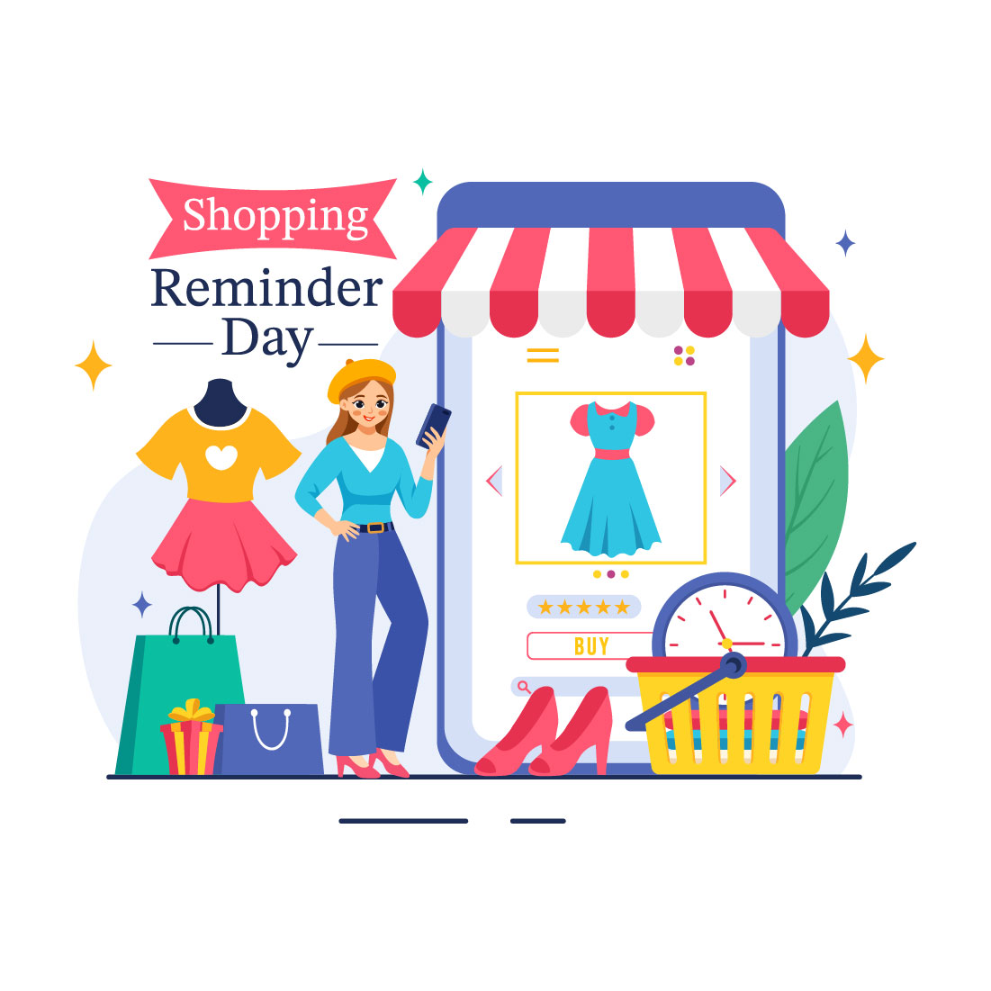 12 Shopping Reminder Day Illustration cover image.