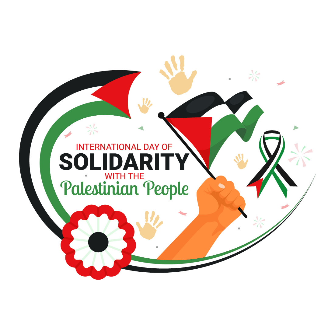 12 Day of Solidarity with the Palestinian People Illustration preview image.