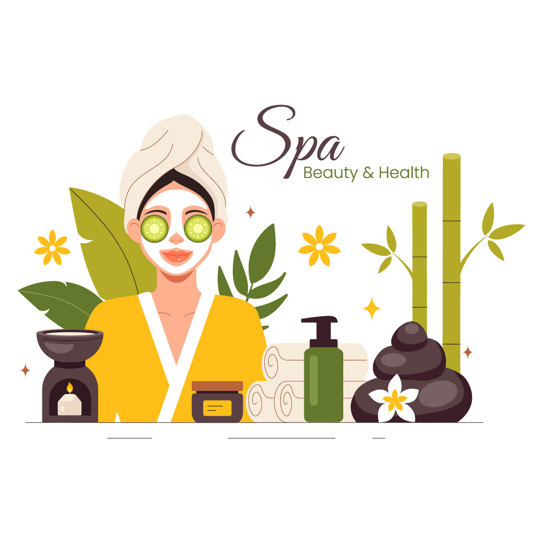 9 Spa Beauty and Health Illustration cover image.