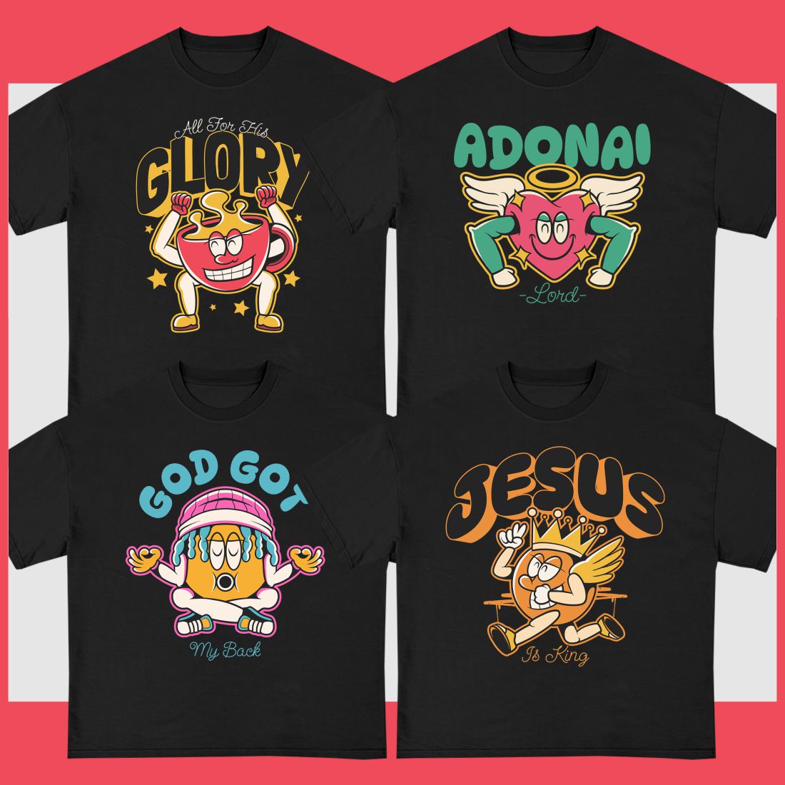 Christian Graffiti T-shirt Designs Bundle preview image.