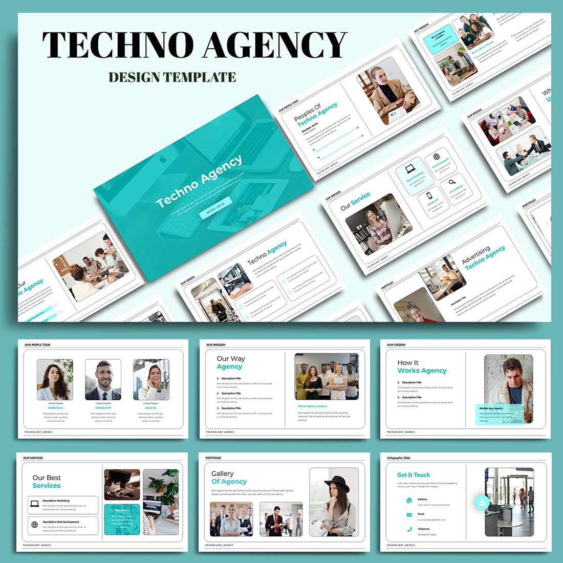 Techno Agency Powerpoint Template cover image.