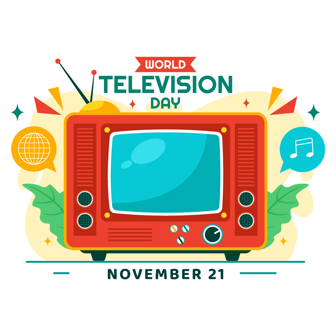 13 World Television Day Illustration cover image.