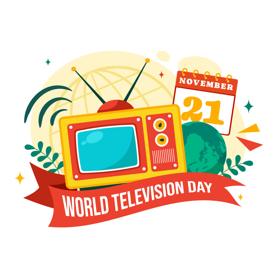 13 World Television Day Illustration preview image.